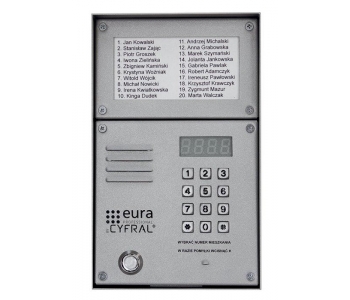 ZESTAW CYFROWY ''CYFRAL'' Z-2000PN SREBRNY LM-PN (panel PC-2000D + ramka N/T + lista lokatorów LM-1000)