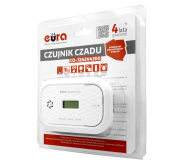 CZUJNIK CZADU ''EURA'' CD-72A2v4300 - DC 3V (2x LR6), LCD, 4 lata gwarancji, test 300 ppm ico 7