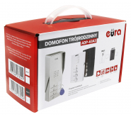 DOMOFON ''EURA'' ADP-63A3 - biały, trójrodzinny, głośnomówiący, obsługa 2 wejść, czytnik RFID ico 9