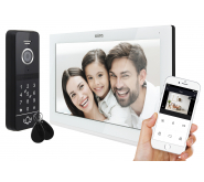 WIDEODOMOFON ''EURA'' VDP-97C5 - biały, dotykowy, LCD 7'', AHD, WiFi,  pamięć obrazów, SD 128GB,  rozbudowa do 6 monitorów, 2 stacji bramowych i 2 kamer CCTV, obsługa 2 wejść, kamera 1080p., czytnik RFID, szyfrator ico 12